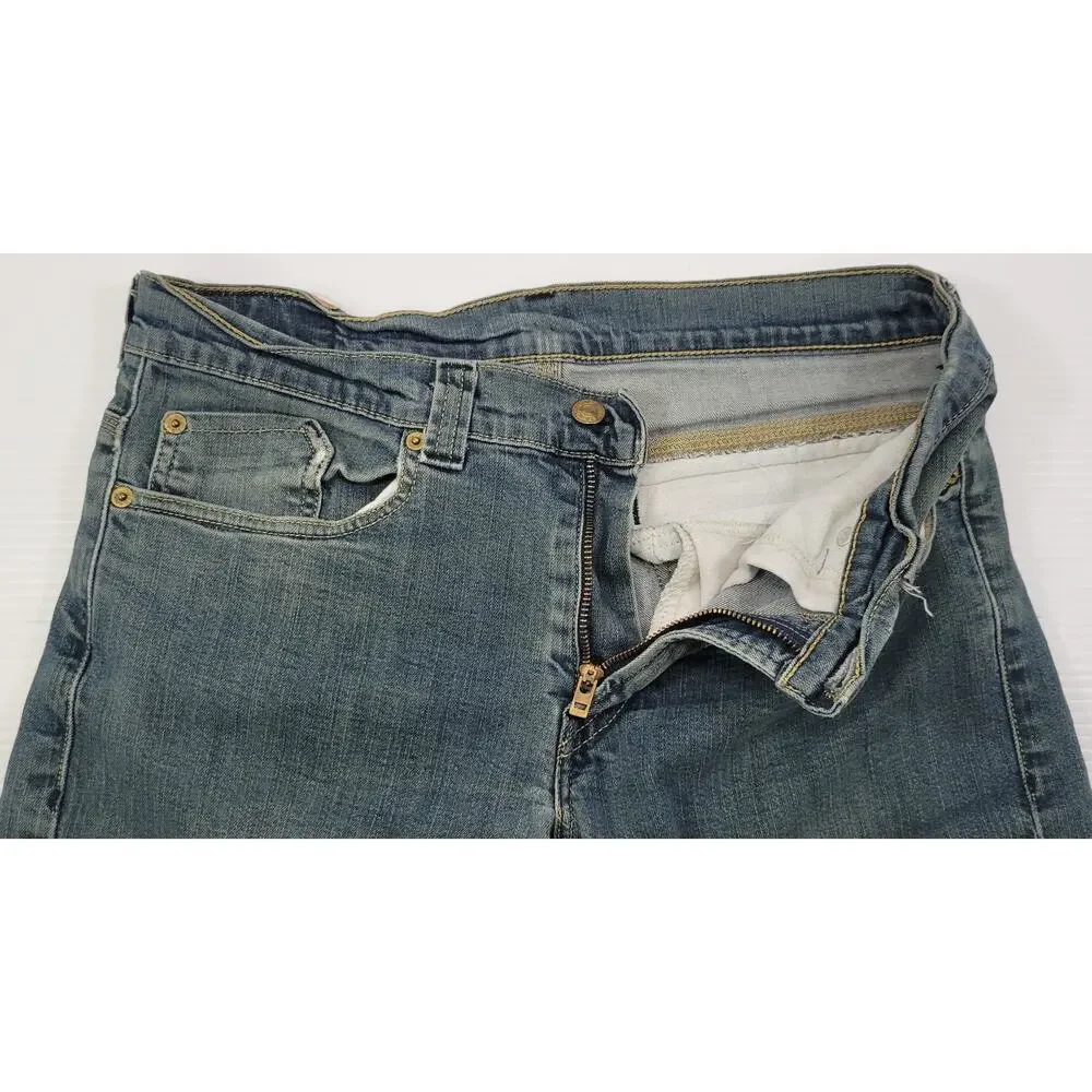 L26) Levi's 511 Men Zip Pocket Blue Denim Wash Jeans 34 x 30